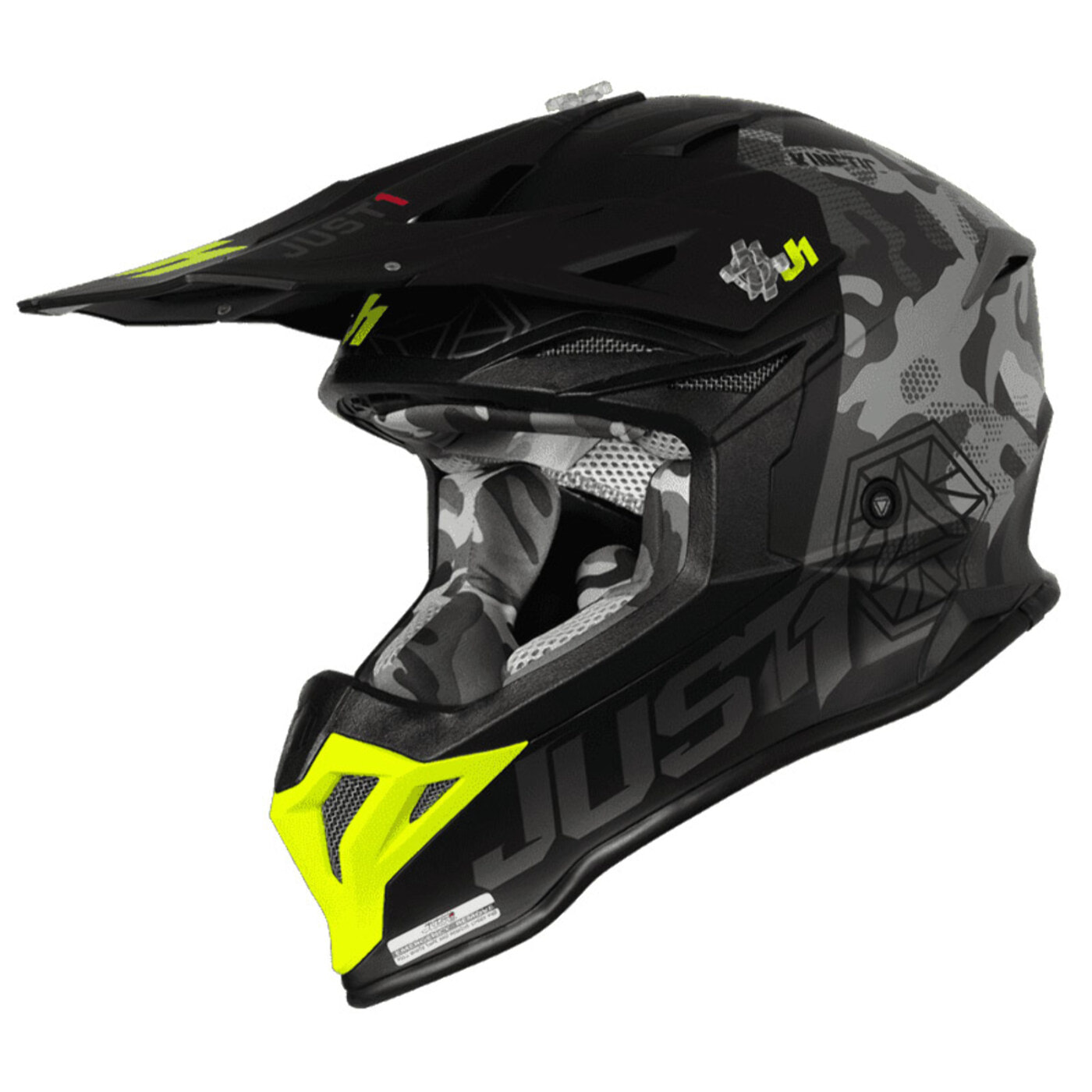 CASCO OFFROAD  J39 KINETIC CAMO FLUO YELLOW RED BLACK (MATT)JUST1