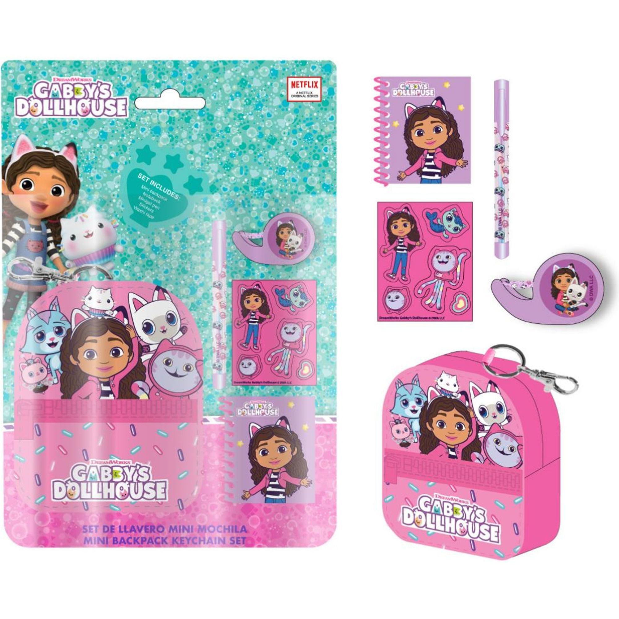 Set De Papelería Minimochila Gabby´S Dollhouse