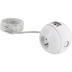 Multiprise USB WATT AND CO Wattball Blanc