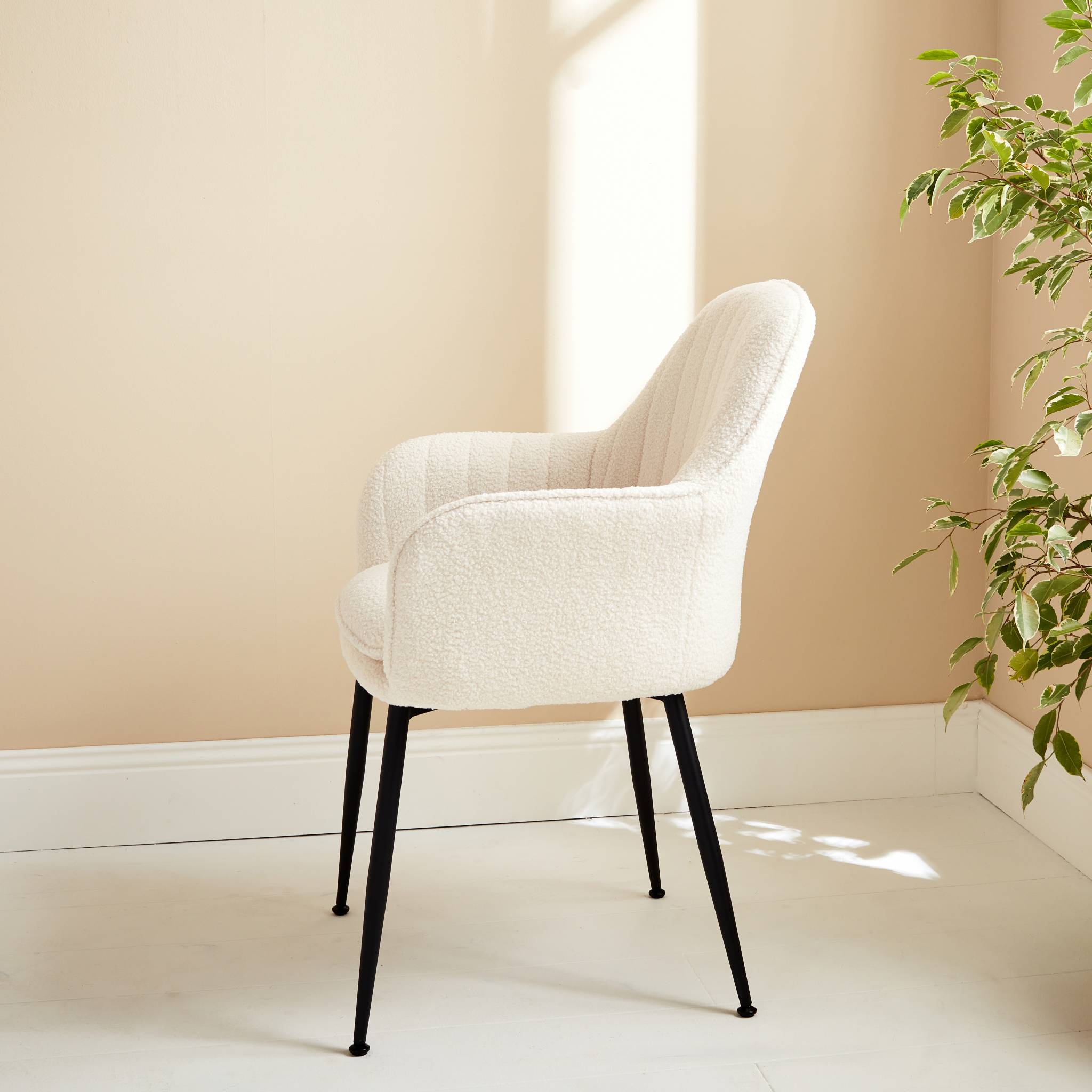 Fauteuil métal et bouclette SHELLA