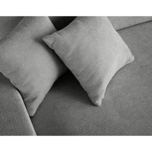 Pivoine - canapé droit 3 places - convertible avec coffre - en velours texturé - Gris