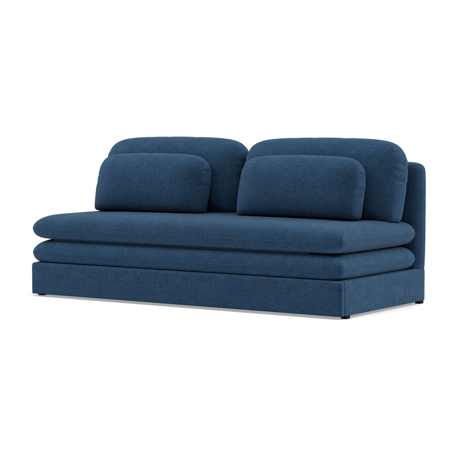 Ysal - canapé 3 places convertible déplimousse en velours texturé - Bleu marine