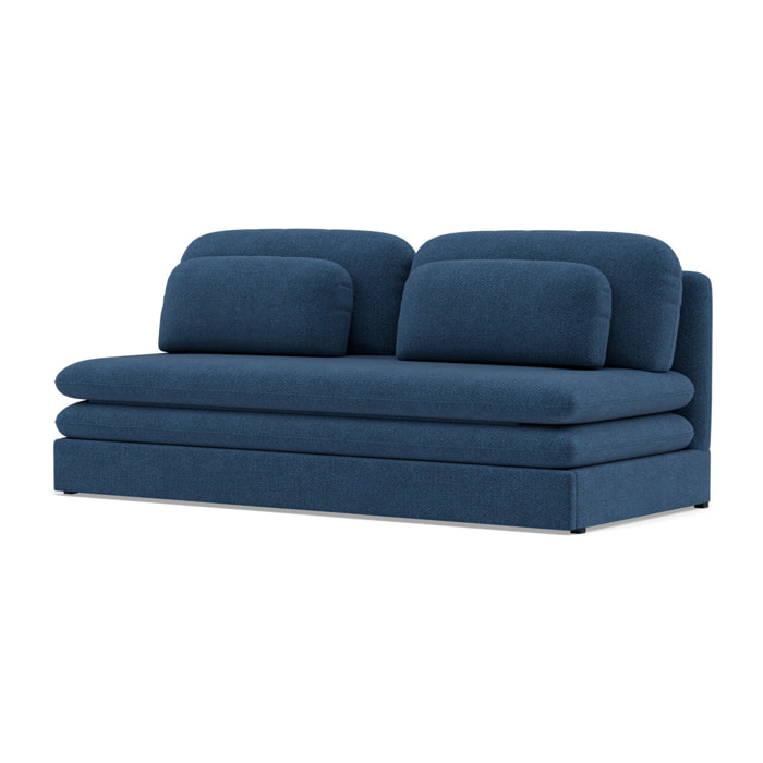 Ysal - canapé 3 places convertible déplimousse en velours texturé - Bleu marine