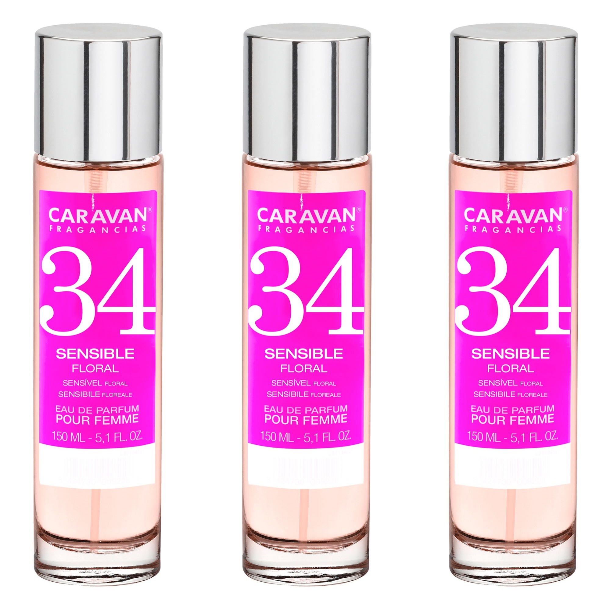 Caravan fragancias set de 3 frascos perfume de mujer nº34, de 150 ml