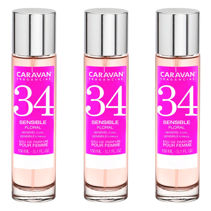 Caravan fragancias set de 3 frascos perfume de mujer nº34, de 150 ml
