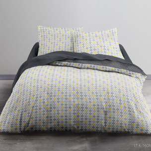 Parure Housse De Couette 3pcs 100% coton 57fils Gris