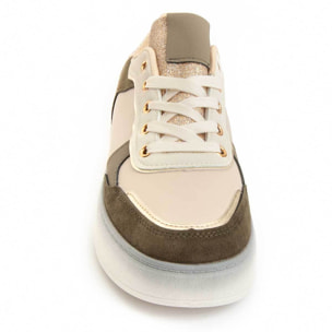 Sneaker De Plataforma - Beige - Altura: 4 Cm