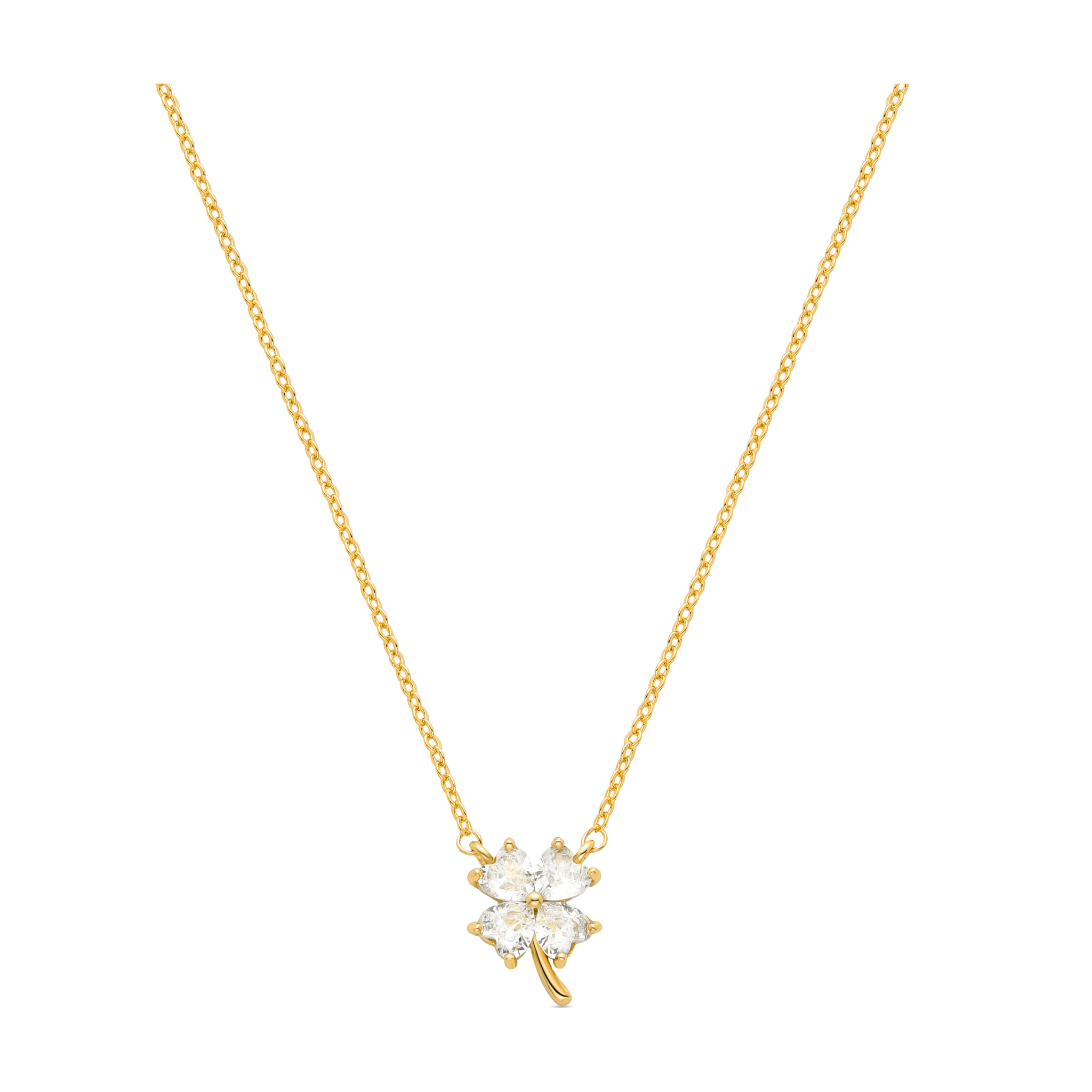 Collar de Circonita Brillante acabado en oro amarillo de 18K