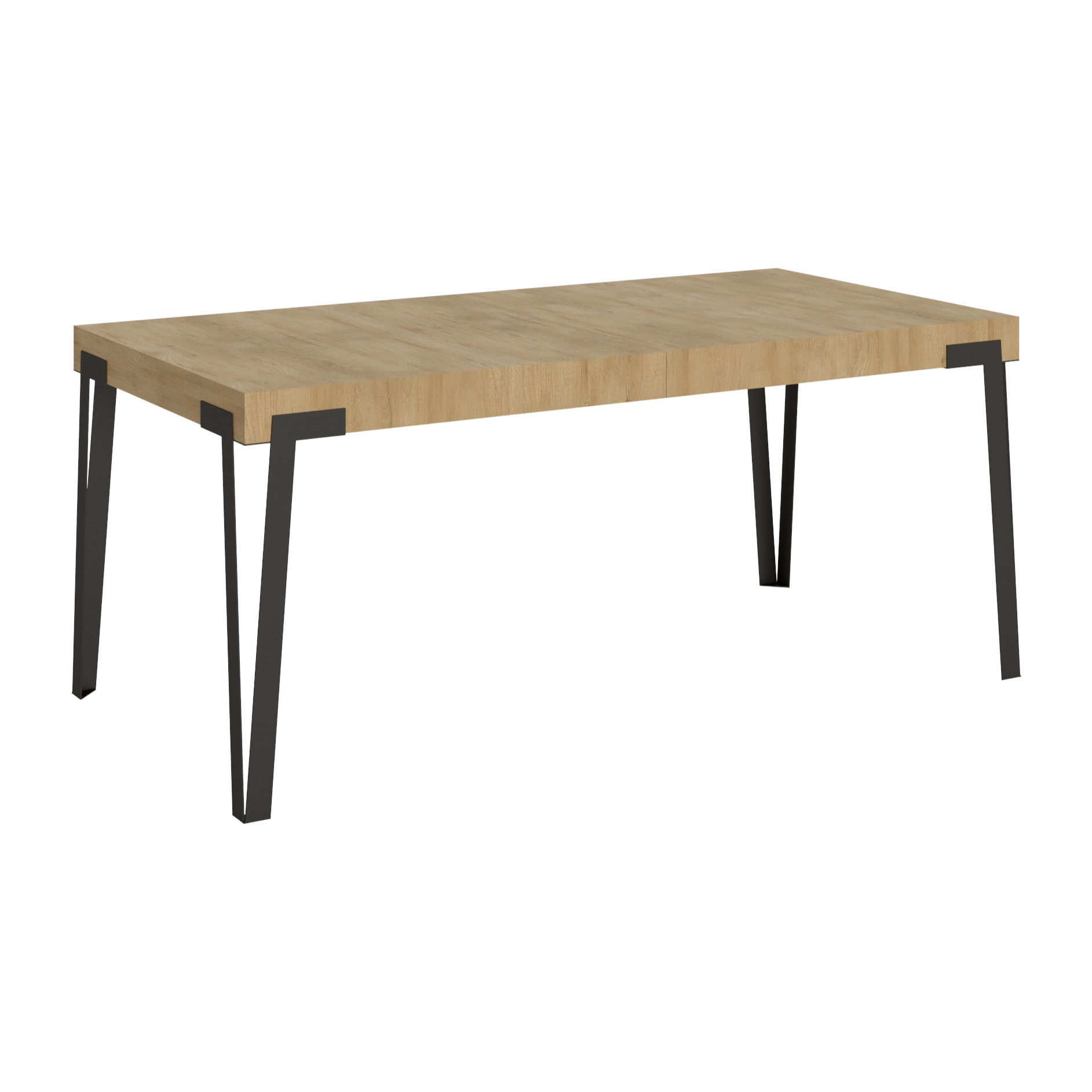 Table extensible 90x200/304 cm Rio Chêne Nature cadre Anthracite