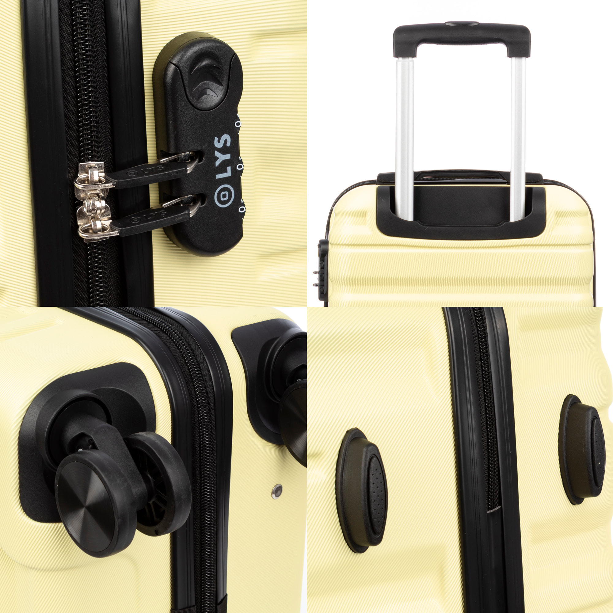 Juego de 3 maletas Trolley, en material ligero ABS de alta resistencia. Cerradura numérica y 4 ruedas giratorias 360° extraibles en la maleta grande.