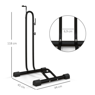 Râtelier vélo - porte-vélo autoportant - compatible roues 6-28 pouces - antidérapant - métal noir