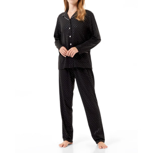 Pijama largo negro