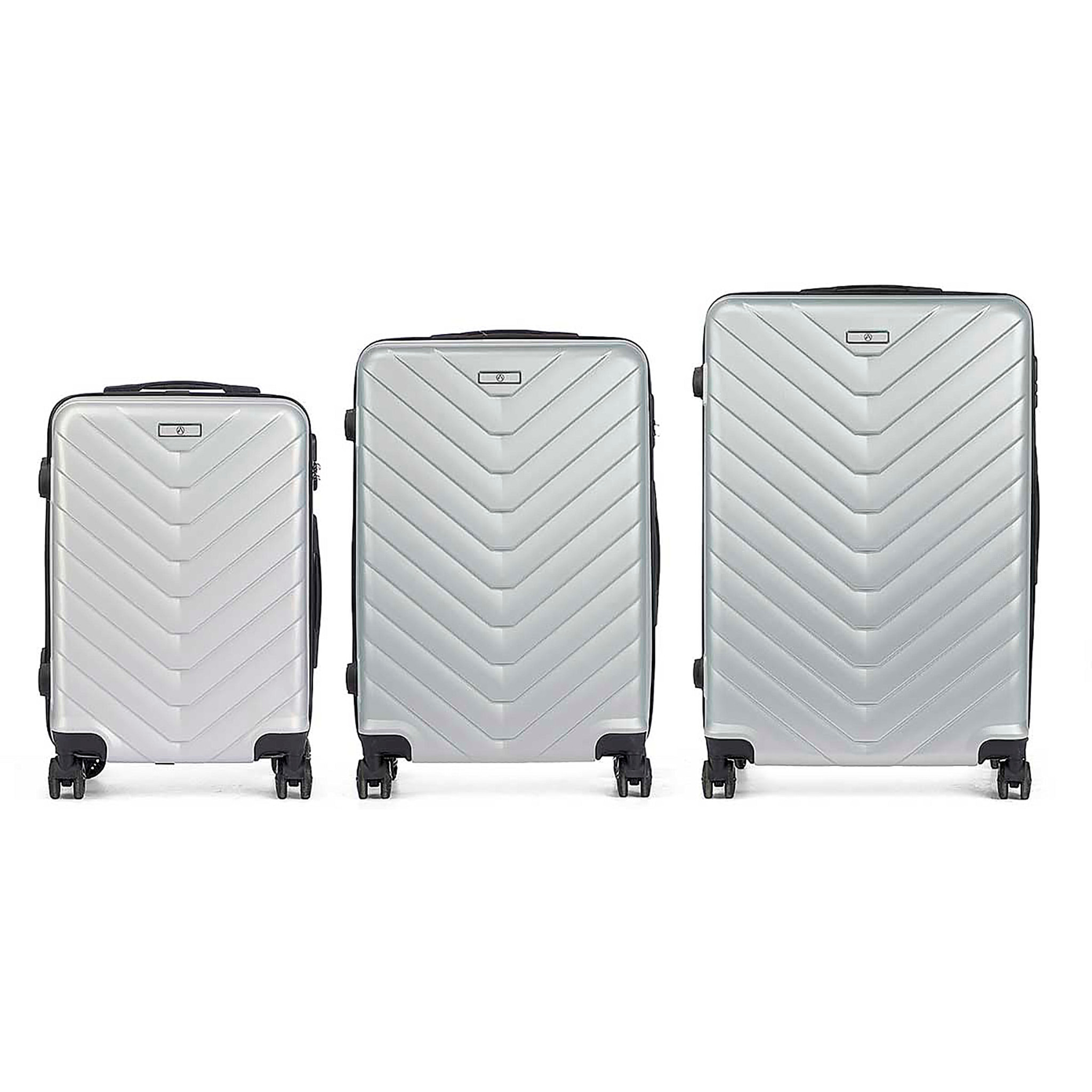 Set de 3 maletas trolley de ABS, ligeras y resistentes. Diseño escamas.