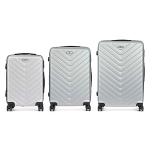 Set de 3 maletas trolley de ABS, ligeras y resistentes. Diseño escamas.