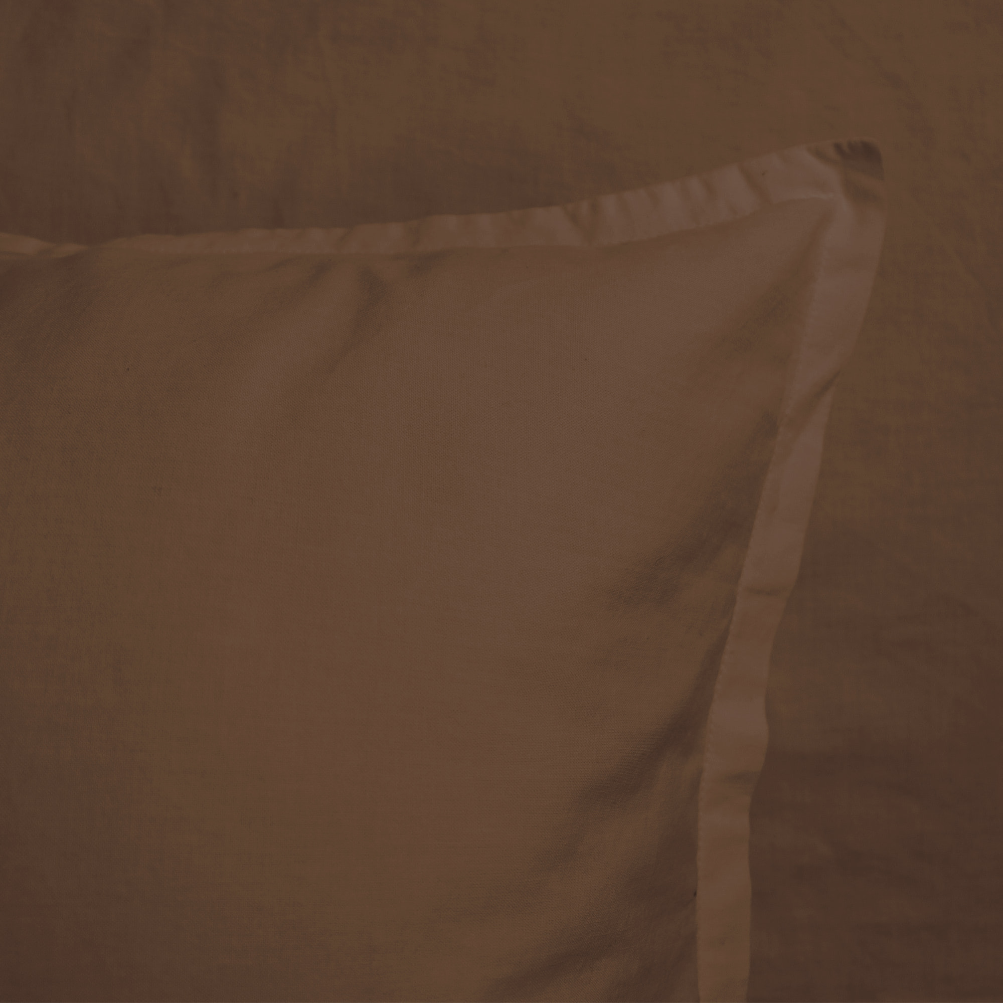 Set de 2 taies d'oreiller unies à volant, COTON LAVÉ