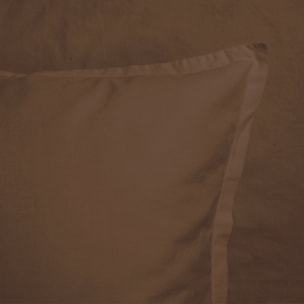 Set de 2 taies d'oreiller unies à volant, COTON LAVÉ