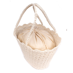Basentello Bolso de hombro Mujer. Fabricaco en algodón tejido artesanal a mano.