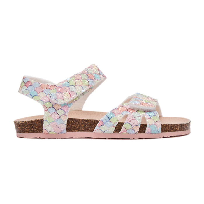 Sandalias Planas de Niña Ecológicas Glitter Multicolor