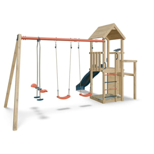 Aire de jeux en bois poutre métal 2,30 m XCHANGE CLEVER