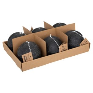 Bougie boule rustique noir 445g