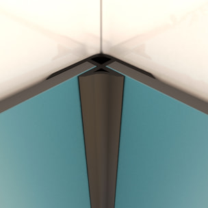 Profilé d’angle en Aluminium Finition Noir Mat pour Panneaux Muraux - 15x15x2100 mm