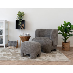 Olbia - pouf - en tissu texturé - Taupe