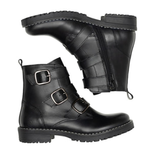 Botin   tres hebillas - vi moda-  100% piel