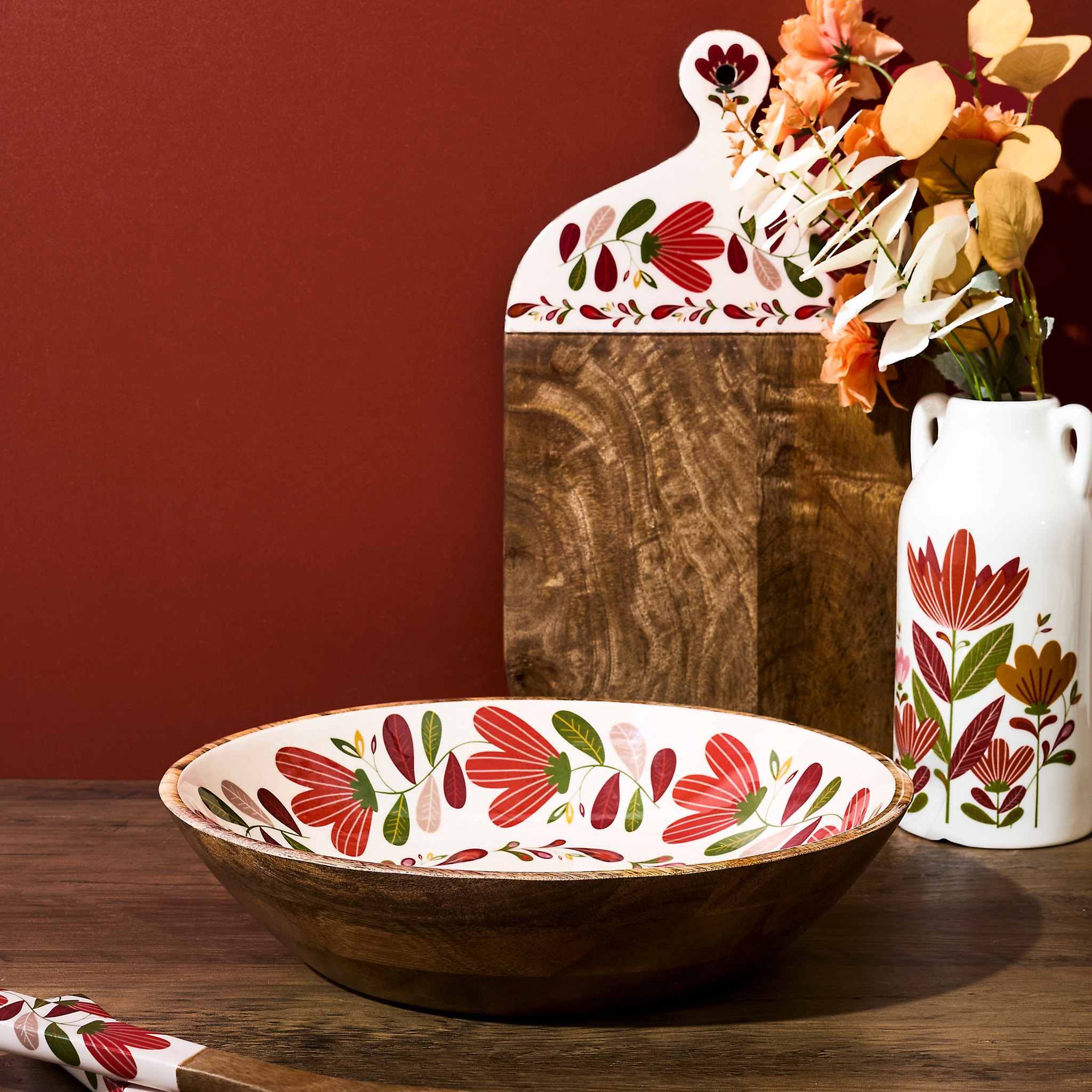 Saladier - HOME DECO FACTORY - Selena - Manguier - Marron - D33 cm