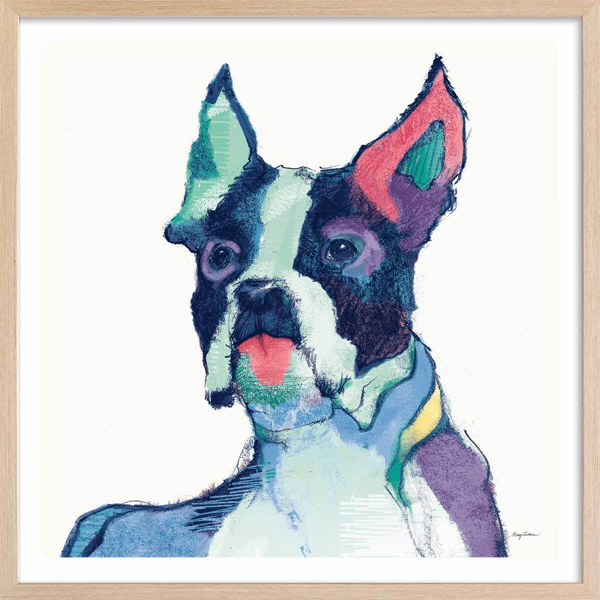 Affiche Ulysses Bouledogue français Affiche sous cadre bois