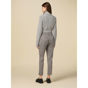 Oltre - Check fabric trousers - Gris