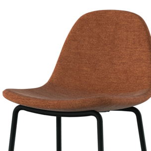 Lot de 2 chaises pour îlot central en tissu terracotta 65,5 cm - Henrik