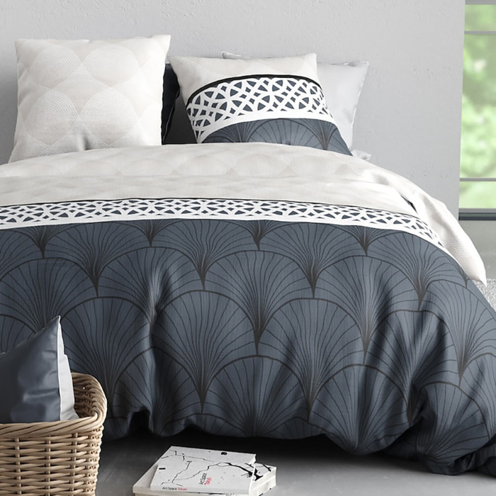 Parure housse de couette imprimé 100% coton - arcadia
