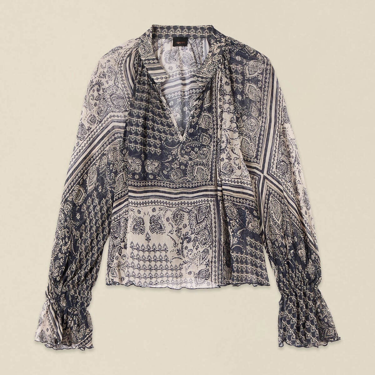 Oltre - Blusa in viscosa fantasia - Blu