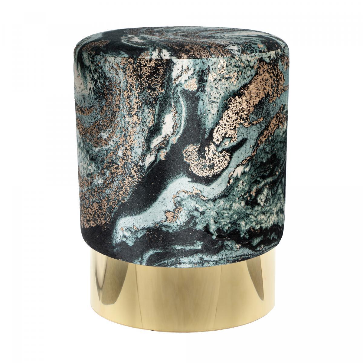 Tabouret semi artisanal motif floral SAGI