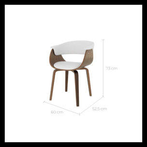 Chaise en cuir synthétique blanc - Piada