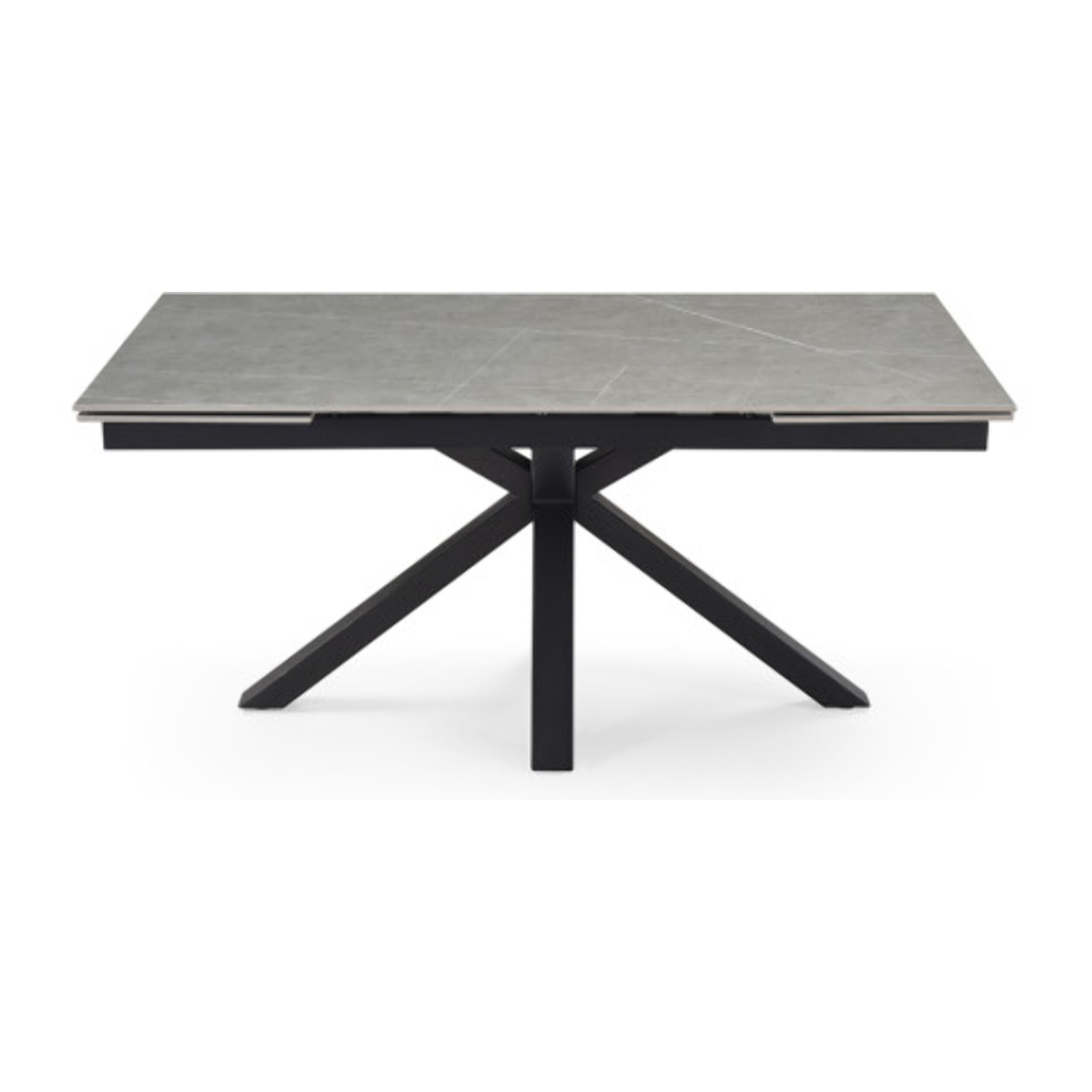 Table extensible céramique gris laqué 180/260cm - 8 piètements - UNIK