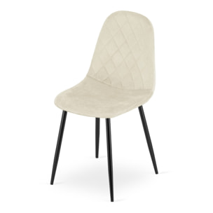 Set di 2 sedie Asti in velluto beige e metallo nero