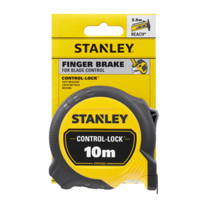 Mesure 10 m x 25 mm Control Lock Double Marquage Magnétique - STANLEY STHT37233-0 - Système Finger Brake - Revêtement Blade Armor