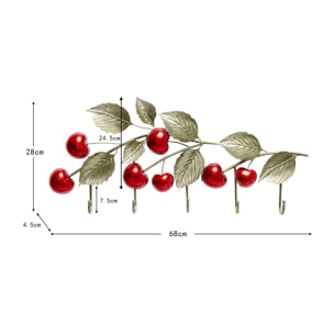 Portemanteau mural cerises 68cm Kare Design