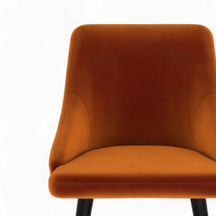 Pack 4 chaises de bar en velours orange et jaune 77,5 cm - Aristote