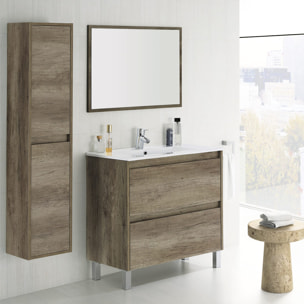 Mueble Baño 2 Cajones Con Lavabo + Espejo Dakota