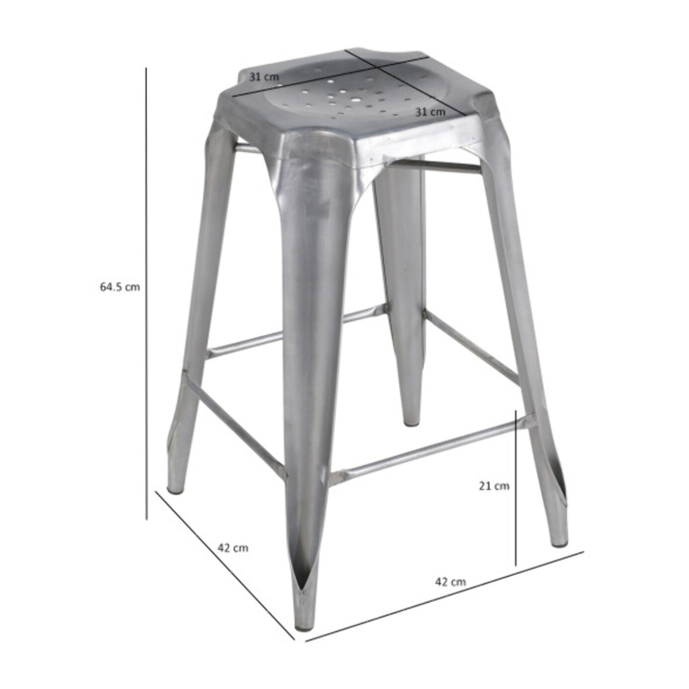 Tabouret de bar en métal au style industriel - STEAL