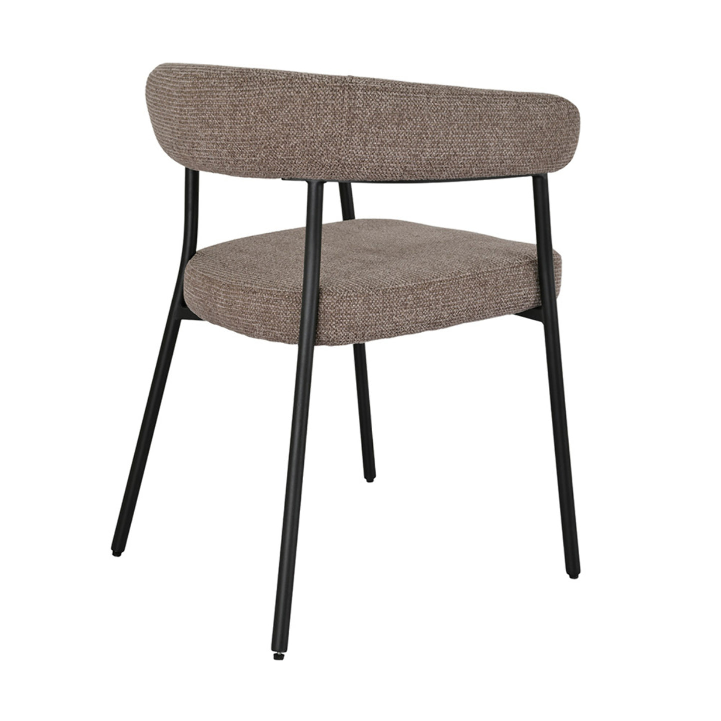 Sadie - lot de 2 chaises FSC  100% en tissu texturé - pieds en acier - Marron