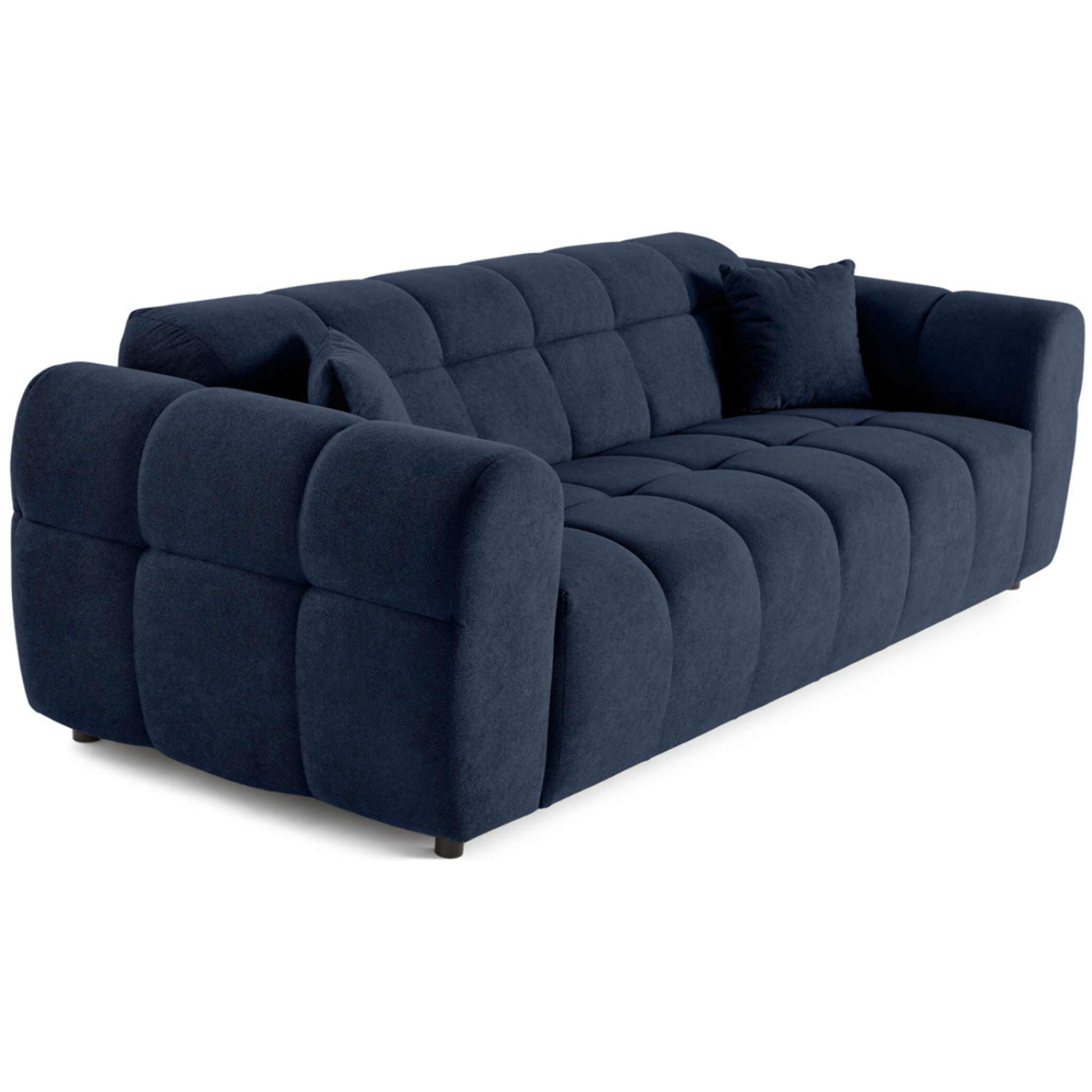 Ray - canapé droit 3 places en tissu texturé - Bleu