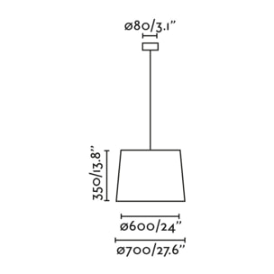 SAMBA 700 Lampe suspension simple noir/beige