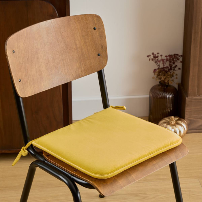 Galette de chaise Lilou ocre 38x38cm