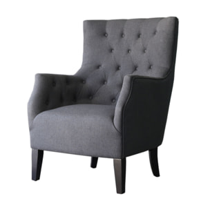 Fauteuil Scandinave Tissu "Duchesse" - 76 x 83 x 100,5 cm - Gris