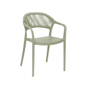 Chaise de jardin empilable avec effet corde (lot de 4) JOVIA