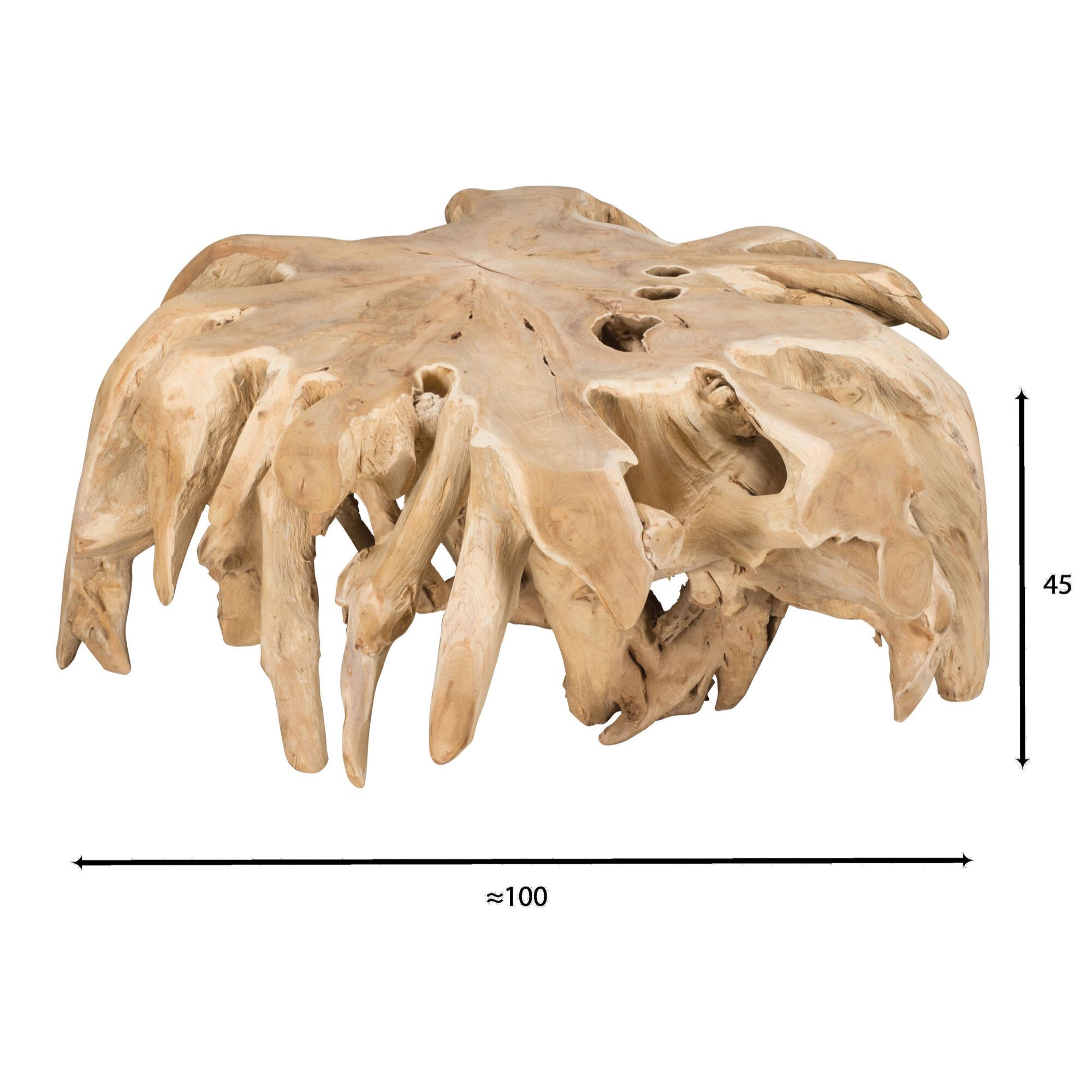 Table basse en racine de teck massif 100cm KALIMAN