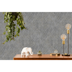 Papier peint effet peau serpent gris anthracite doré